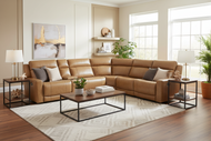 Burlington Leather Power Reclining Sectional with Storage – 171183